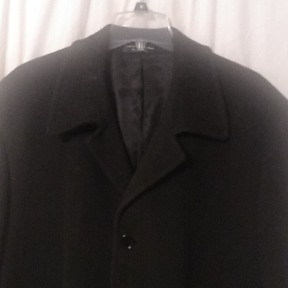 Lauren Ralph Lauren mens Cashmere and Wool Overcoat Top Coat Lined Black Sz 46 R - Picture 4 of 9